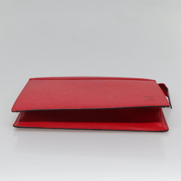 LOUIS VUITTON Epi Trousse Crete Clutch Bag Red M48407 LV Auth 121025