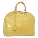 LOUIS VUITTON Monogram Vernis Alma GM Hand Bag Broncorail M91450 LV Auth 121047-1