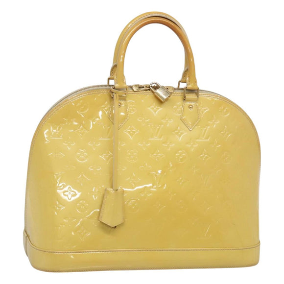 LOUIS VUITTON Monogram Vernis Alma GM Hand Bag Broncorail M91450 LV Auth 121047
