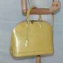 LOUIS VUITTON Monogram Vernis Alma GM Hand Bag Broncorail M91450 LV Auth 121047-23