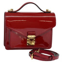 LOUIS VUITTON Vernis Monceau BB Hand Bag 2way Rose Andian M91579 LV Auth 121056-1