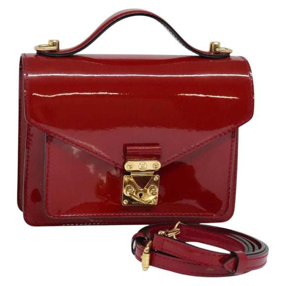 LOUIS VUITTON Vernis Monceau BB Hand Bag 2way Rose Andian M91579 LV Auth 121056