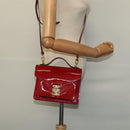 LOUIS VUITTON Vernis Monceau BB Hand Bag 2way Rose Andian M91579 LV Auth 121056-24