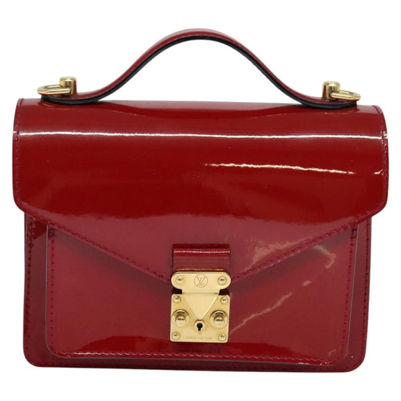 LOUIS VUITTON Vernis Monceau BB Hand Bag 2way Rose Andian M91579 LV Auth 121056