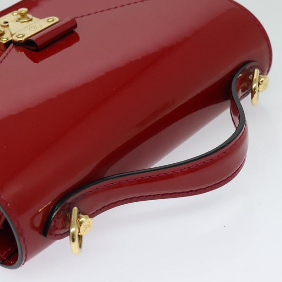 LOUIS VUITTON Vernis Monceau BB Hand Bag 2way Rose Andian M91579 LV Auth 121056