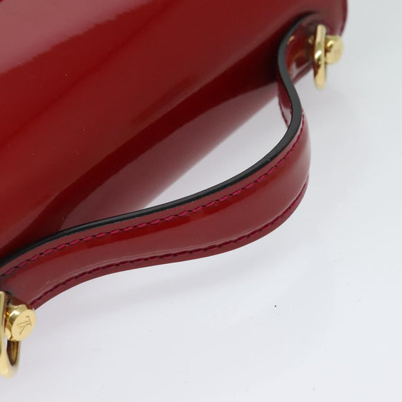 LOUIS VUITTON Vernis Monceau BB Hand Bag 2way Rose Andian M91579 LV Auth 121056