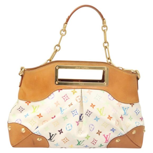 LOUIS VUITTON Monogram Multicolor Judy MM Hand Bag 2Way White M40255 Auth 121060