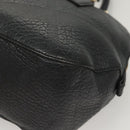 BURBERRY Hand Bag Leather Black Gold Auth 121067-14