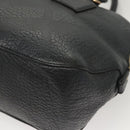 BURBERRY Hand Bag Leather Black Gold Auth 121067-16