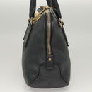 BURBERRY Hand Bag Leather Black Gold Auth 121067-3