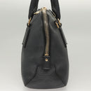 BURBERRY Hand Bag Leather Black Gold Auth 121067-4