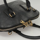 BURBERRY Hand Bag Leather Black Gold Auth 121067-6