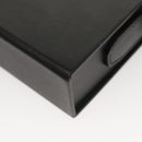 FENDI Box Shoulder Bag Leather Black Silver Auth 121070-13