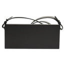 FENDI Box Shoulder Bag Leather Black Silver Auth 121070-2
