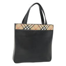 BURBERRY Hand Bag Leather Black Silver Auth 121079-1