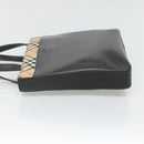 BURBERRY Hand Bag Leather Black Silver Auth 121079-3