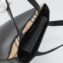 BURBERRY Hand Bag Leather Black Silver Auth 121079-6