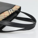 BURBERRY Hand Bag Leather Black Silver Auth 121079-7