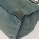 PRADA Hand Bag Suede 2way Blue Silver Auth 121083-14