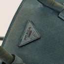 PRADA Hand Bag Suede 2way Blue Silver Auth 121083-17