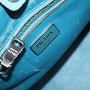 PRADA Hand Bag Suede 2way Blue Silver Auth 121083-18