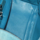 PRADA Hand Bag Suede 2way Blue Silver Auth 121083-10