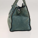 PRADA Hand Bag Suede 2way Blue Silver Auth 121083-3