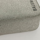 BALENCIAGA Triangle Duffle XS Hand Bag Leather 2way Silver 531048 Auth 121086-14