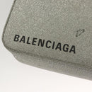 BALENCIAGA Triangle Duffle XS Hand Bag Leather 2way Silver 531048 Auth 121086-9