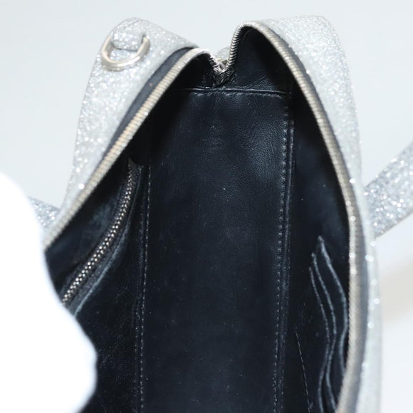 BALENCIAGA Triangle Duffle XS Hand Bag Leather 2way Silver 531048 Auth 121086