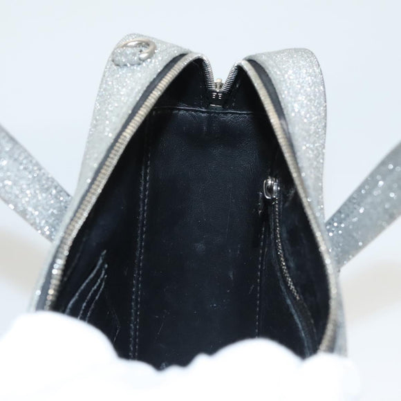 BALENCIAGA Triangle Duffle XS Hand Bag Leather 2way Silver 531048 Auth 121086