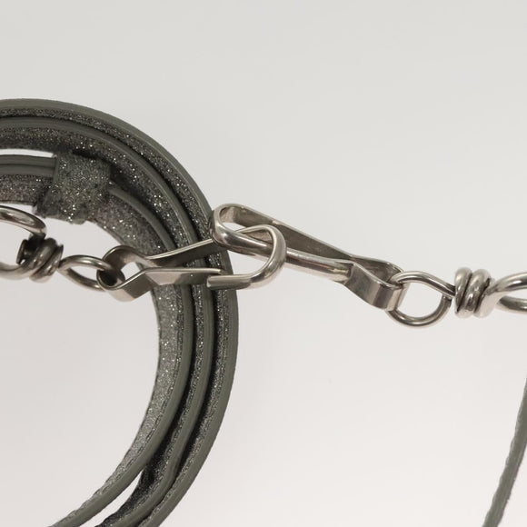 BALENCIAGA Triangle Duffle XS Hand Bag Leather 2way Silver 531048 Auth 121086