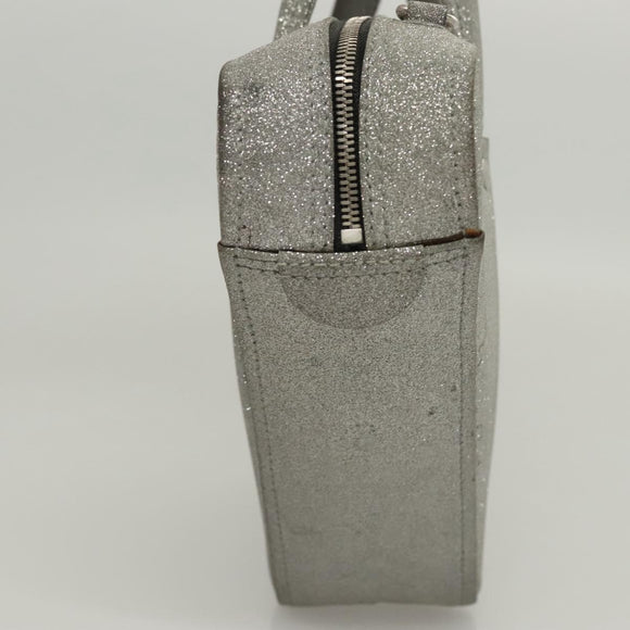 BALENCIAGA Triangle Duffle XS Hand Bag Leather 2way Silver 531048 Auth 121086