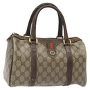 GUCCI GG Supreme Web Sherry Line Hand Bag PVC Beige Gold 40 02 006 Auth 121091-1