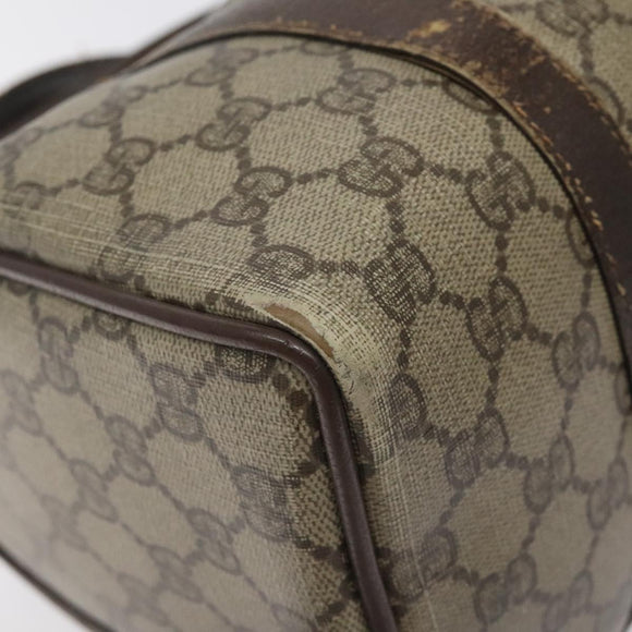 GUCCI GG Supreme Web Sherry Line Hand Bag PVC Beige Gold 40 02 006 Auth 121091