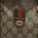 GUCCI GG Supreme Web Sherry Line Hand Bag PVC Beige Gold 40 02 006 Auth 121091-17