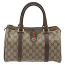 GUCCI GG Supreme Web Sherry Line Hand Bag PVC Beige Gold 40 02 006 Auth 121091-13