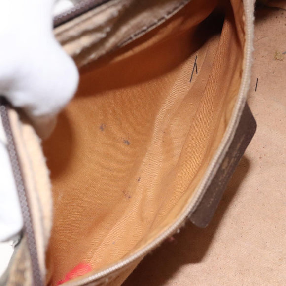 GUCCI GG Supreme Web Sherry Line Hand Bag PVC Beige Gold 40 02 006 Auth 121091