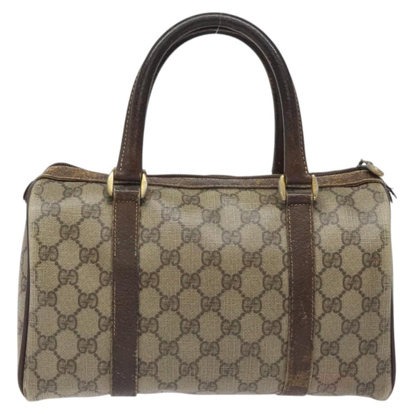 GUCCI GG Supreme Web Sherry Line Hand Bag PVC Beige Gold 40 02 006 Auth 121091