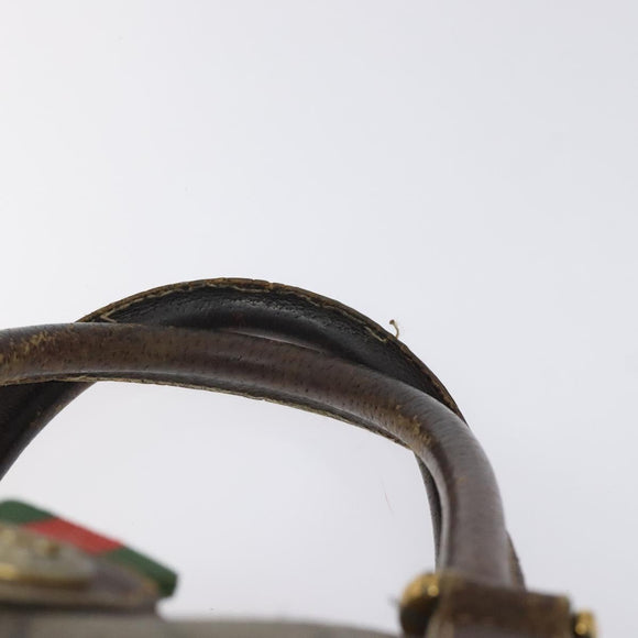 GUCCI GG Supreme Web Sherry Line Hand Bag PVC Beige Gold 40 02 006 Auth 121091