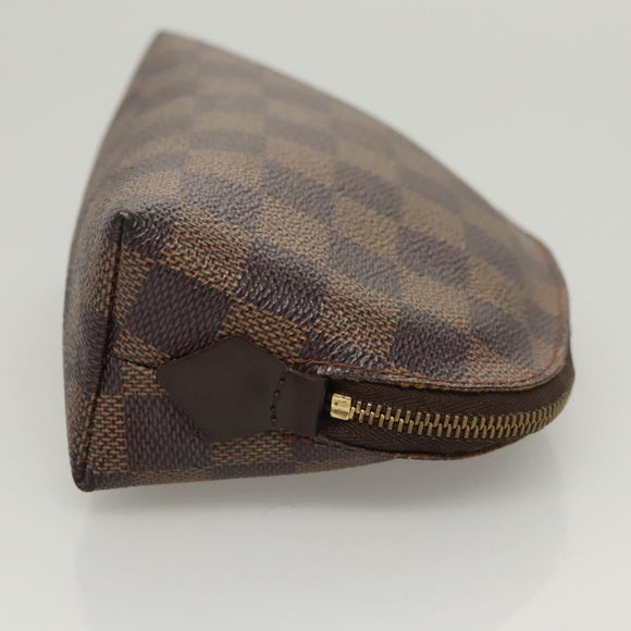 LOUIS VUITTON Damier Ebene Pochette Cosmetic PM Pouch N47516 LV Auth 121098