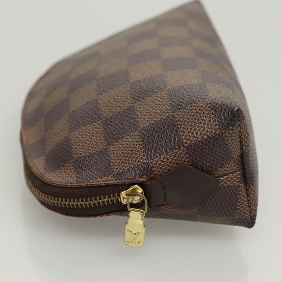 LOUIS VUITTON Damier Ebene Pochette Cosmetic PM Pouch N47516 LV Auth 121098