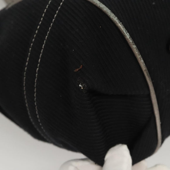 BURBERRY Blue Label Hand Bag Canvas Black Silver Auth 121101