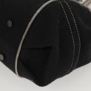 BURBERRY Blue Label Hand Bag Canvas Black Silver Auth 121101-11