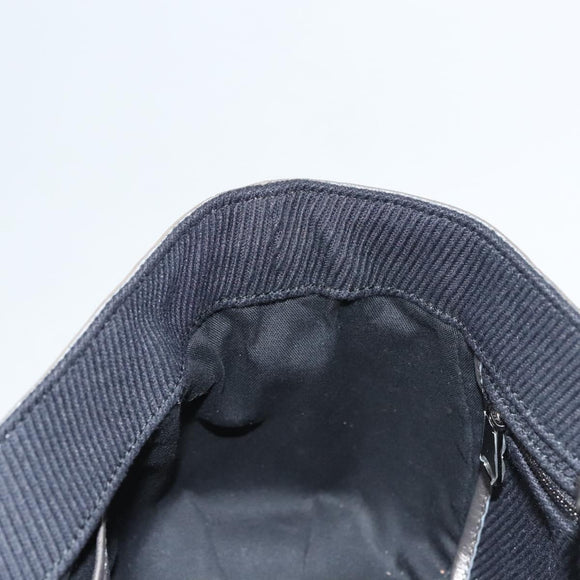 BURBERRY Blue Label Hand Bag Canvas Black Silver Auth 121101