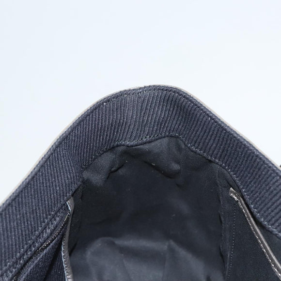 BURBERRY Blue Label Hand Bag Canvas Black Silver Auth 121101