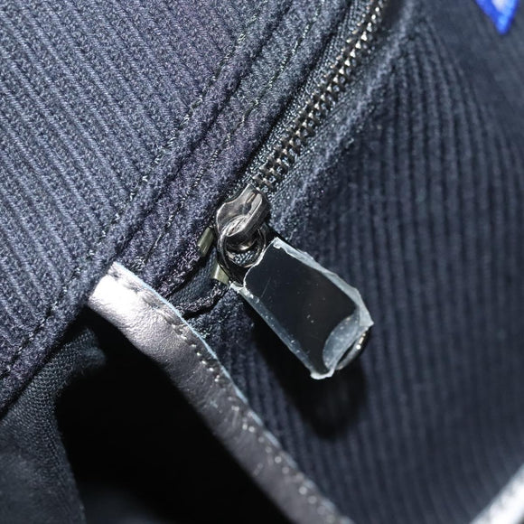 BURBERRY Blue Label Hand Bag Canvas Black Silver Auth 121101