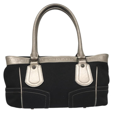 BURBERRY Blue Label Hand Bag Canvas Black Silver Auth 121101 - 0