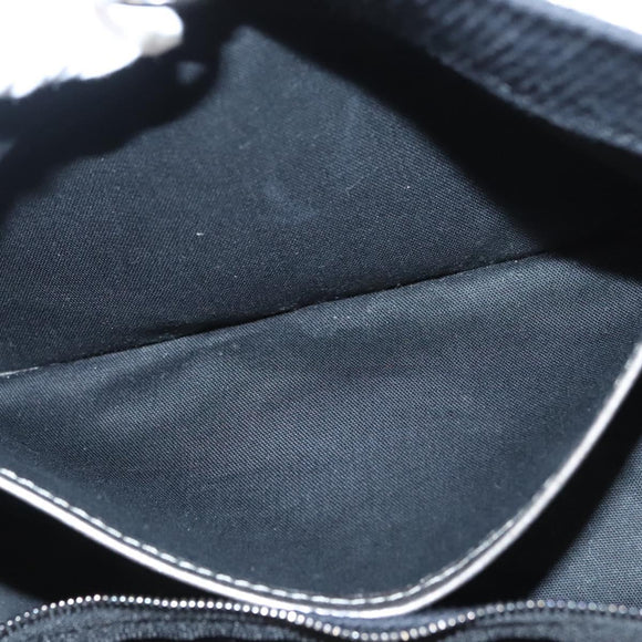 BURBERRY Blue Label Hand Bag Canvas Black Silver Auth 121101