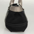 BURBERRY Blue Label Hand Bag Canvas Black Silver Auth 121101-5